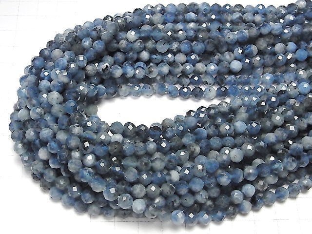 [Video] High Quality! Deep Blue Aquamarine AA++ 64Faceted Round 6mm 1strand beads (aprx.15inch / 36cm)