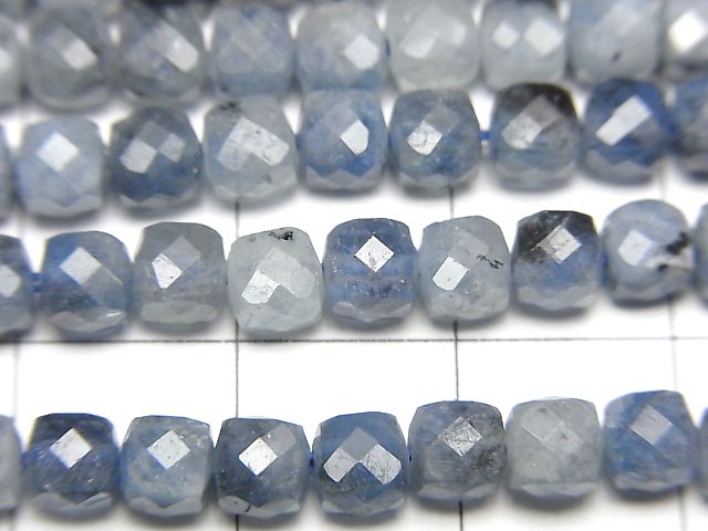 [Video] High Quality! Deep Blue Aquamarine AA++ Cube Shape 4x4x4mm 1strand beads (aprx.15inch / 36cm)