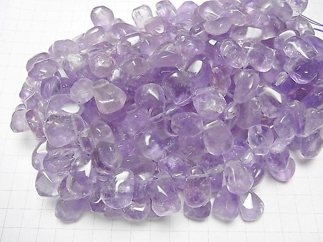 [Video] Light Color Amethyst AA+ Faceted Nugget Top Side Drilled Hole half or 1strand beads (aprx.15inch / 37cm)