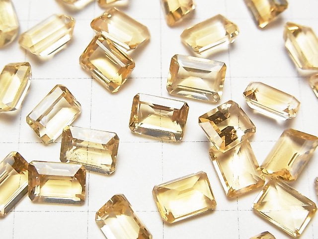 [Video] High Quality Citrine AAA Loose stone Rectangle Faceted 8x6mm 4pcs