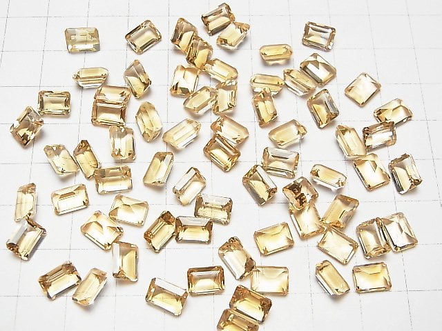 [Video] High Quality Citrine AAA Loose stone Rectangle Faceted 8x6mm 4pcs