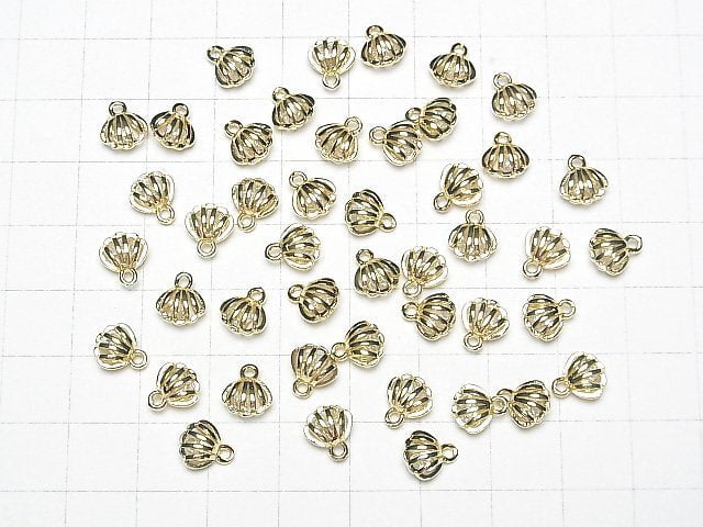 [Video] Metal Parts Shell Motif Charm 8x7mm Gold Color (with CZ) 2pcs