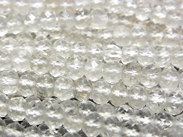 Crystal Quartz, Roundel Gemstone Beads