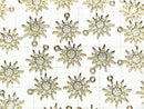 [Video] Metal parts Sun motif charm 16x14mm Gold color (with CZ) 1pc
