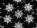 [Video] Metal Sun Motif Charm 16x14mm Silver (with CZ) 1pc