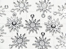 [Video] Metal Sun Motif Charm 16x14mm Silver (with CZ) 1pc