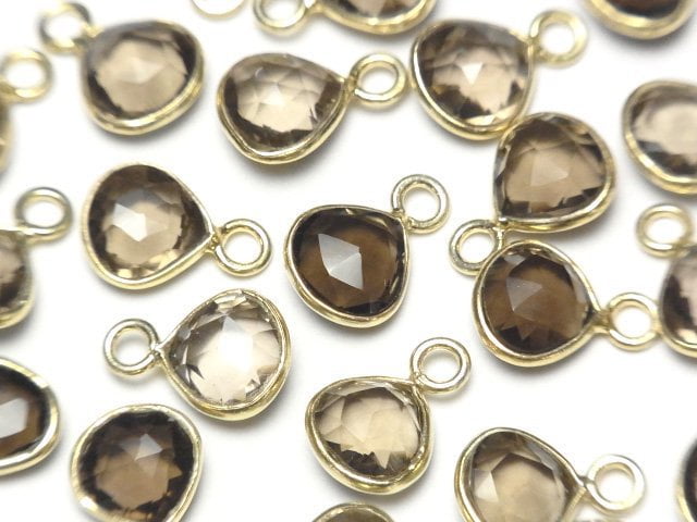 Bezel Setting, Chestnut Shape, Smoky Quartz Gemstone Beads