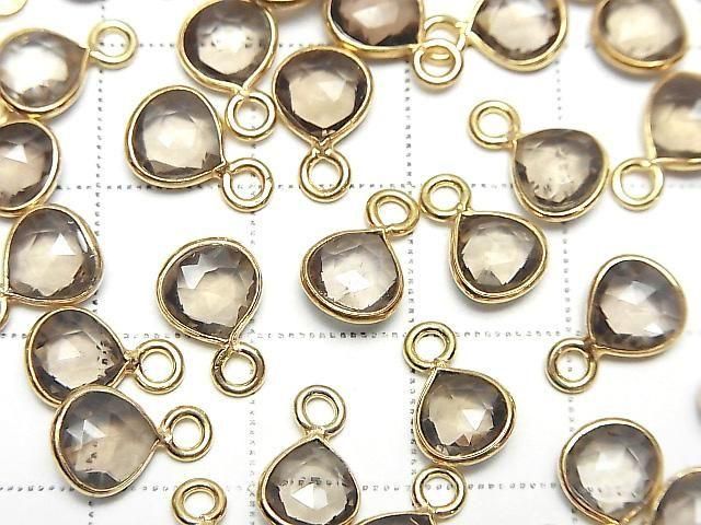 [Video]High Quality Smoky Quartz AAA Bezel Setting Chestnut 7x7mm Rose Cut 18KGP 3pcs