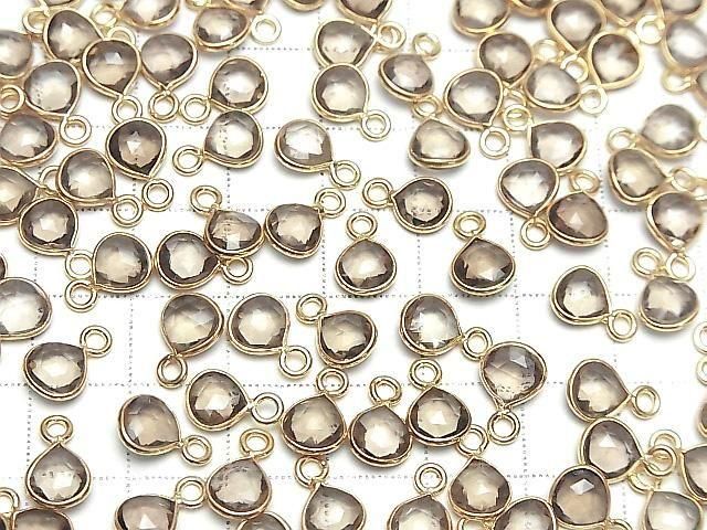 [Video]High Quality Smoky Quartz AAA Bezel Setting Chestnut 7x7mm Rose Cut 18KGP 3pcs
