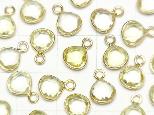 [Video] High Quality Lemon Quartz AAA Bezel Setting Chestnut Shape 7x7mm 18KGP 4pcs