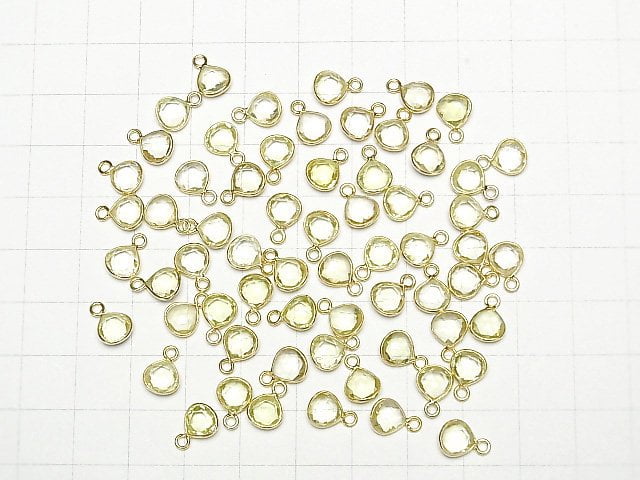 [Video] High Quality Lemon Quartz AAA Bezel Setting Chestnut Shape 7x7mm 18KGP 4pcs