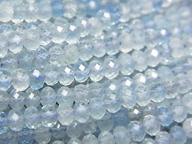 Aquamarine, Roundel Gemstone Beads