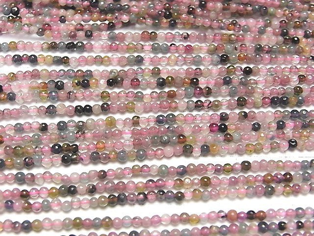 [Video] Multicolor Tourmaline AA++ Round 2mm 1strand beads (aprx.15inch / 36cm)