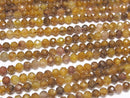 [Video] High Quality! Yellow Brown Sapphire AA Faceted Round 4mm 1strand beads (aprx.15inch / 37cm)