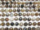 [Video] High Quality! Brown Stripe Agate AAA Double Point Faceted Tube 10x9mm half or 1strand beads (aprx.15inch / 36cm)