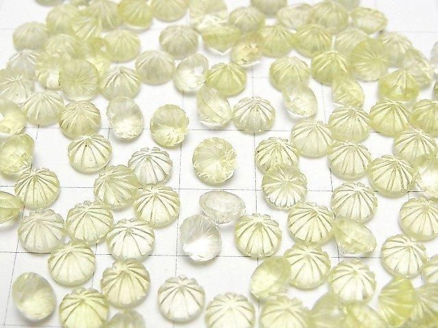 [Video]High Quality Lemon Quartz AAA Carved Round Faceted 6x6mm 5pcs