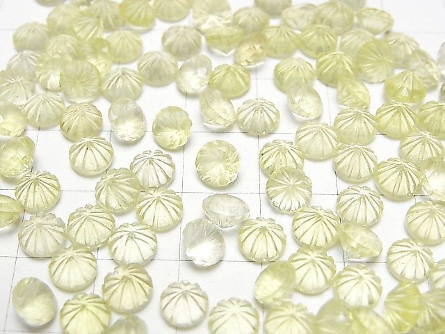 [Video] High Quality Lemon Quartz AAA Carved Round Faceted 6x6mm 5pcs