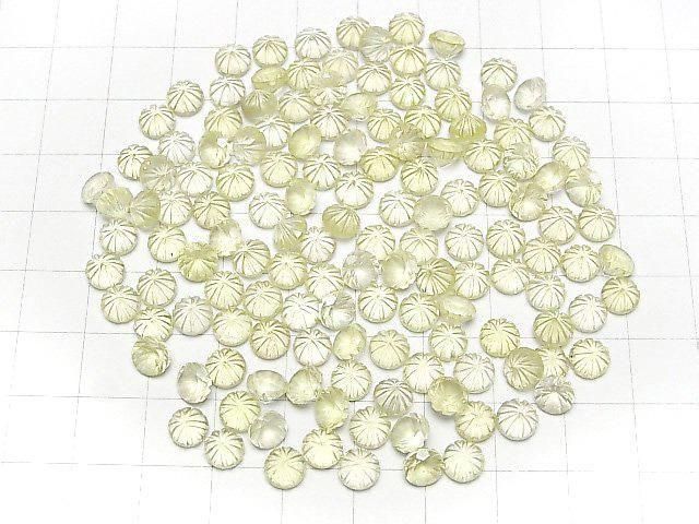 [Video]High Quality Lemon Quartz AAA Carved Round Faceted 6x6mm 5pcs