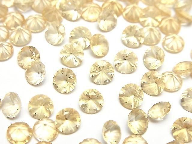 High Quality Citrine AAA- Carved Round Faceted 6x6mm 5pcs