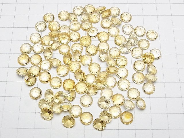 [Video]High Quality Citrine AAA Carved Round Faceted 8x8mm 3pcs