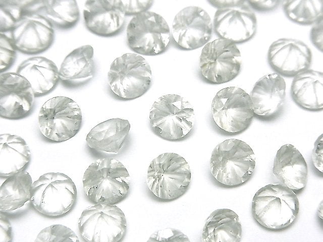 [Video]High Quality Green Amethyst AAA- Carved Round Faceted 6x6mm 5pcs