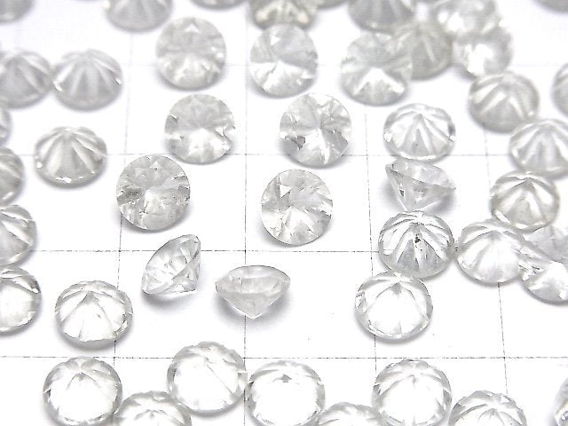 [Video]High Quality Green Amethyst AAA- Carved Round Faceted 6x6mm 5pcs