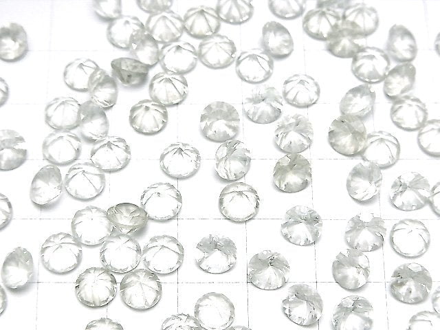 [Video]High Quality Green Amethyst AAA- Carved Round Faceted 6x6mm 5pcs