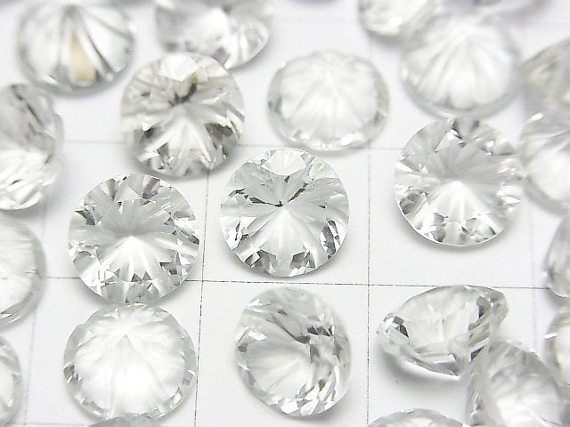 [Video]High Quality Green Amethyst AAA Carved Round Faceted 8x8mm 3pcs