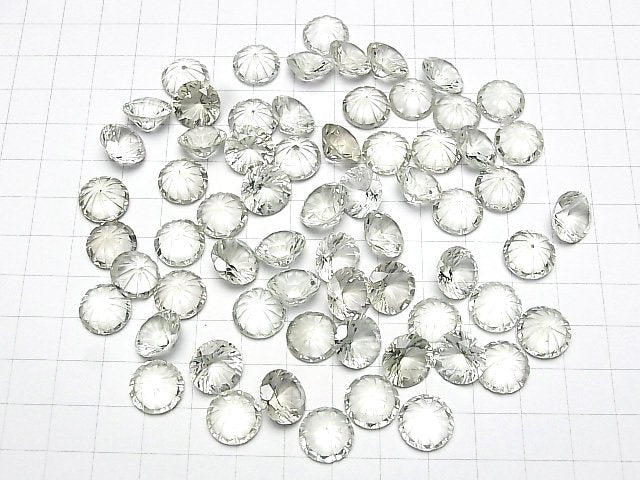 [Video] High Quality Green Amethyst AAA Carved Round Faceted 12x12mm 1pc