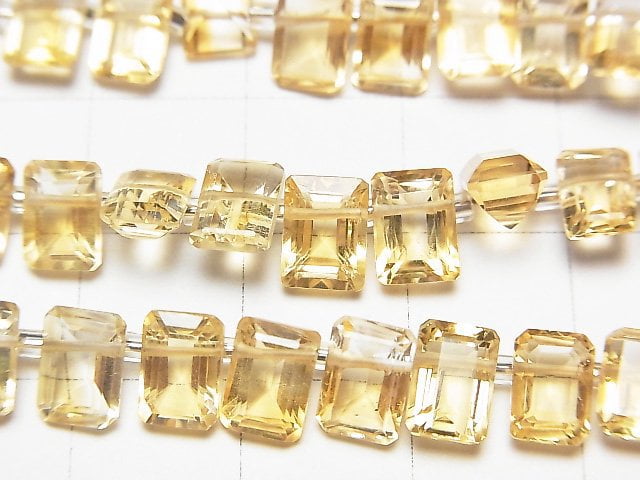 [Video] High Quality Citrine AAA Rectangle Faceted 7x5mm half or 1strand beads (aprx.6inch / 16cm)