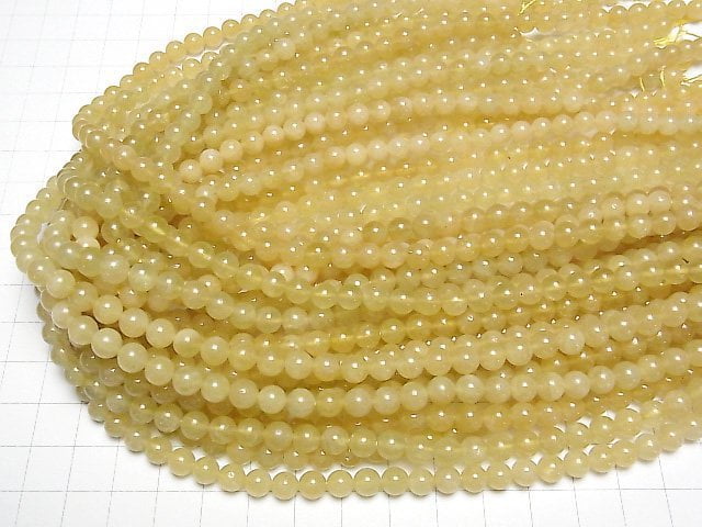 [Video] Heliodor AA Round 6mm half or 1strand beads (aprx.15inch / 37cm)