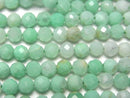 [Video] High Quality! Chrysoprase AA++ Faceted Round 4mm 1strand beads (aprx.15inch / 37cm)