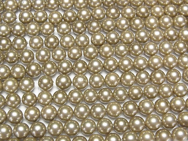 [Video] Shell Pearl Gold Round 6mm 1-strand beads (approx. 15 inches/37 cm)