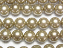 [Video]Shell Pearl Gold Round 8mm 1strand beads (aprx.15inch/37cm)
