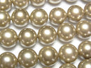 [Video]Shell Pearl Gold Round 10mm 1strand beads (aprx.15inch/37cm)