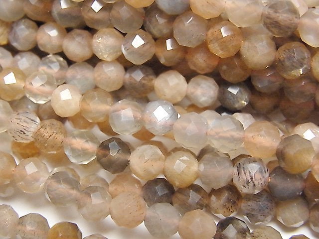 Faceted Round, Moonstone Gemstone Beads