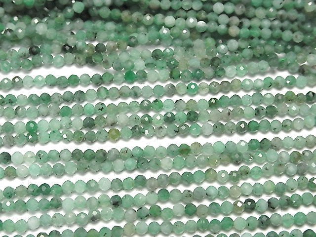 [Video] High Quality! Brazil Emerald AA++ Faceted Round 3mm half or 1strand beads (aprx.15inch / 36cm)