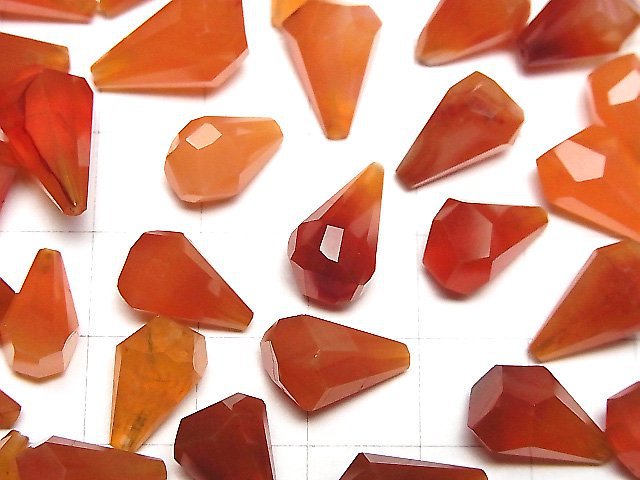 [Video]High Quality Carnelian AA++ Half Drilled Hole Rough Faceted Drop 3pcs