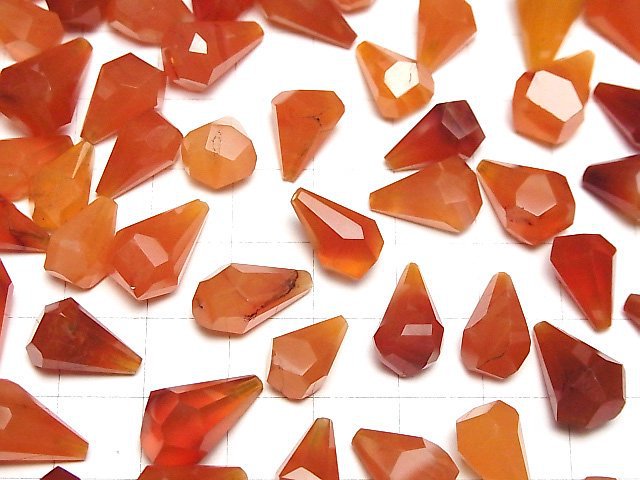 [Video]High Quality Carnelian AA++ Half Drilled Hole Rough Faceted Drop 3pcs