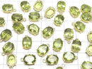 [Video]High Quality Peridot AAA Bezel Setting Oval Faceted 10x8mm 18KGP 1pc