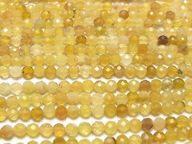 [Video] High Quality! Yellow Opal AA++ Faceted Round 5mm 1strand beads (aprx.15inch / 37cm)