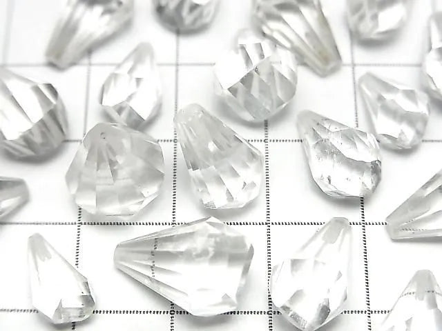 [Video]High Quality Crystal AAA Half Drilled Hole Rough Faceted Drop 3pcs