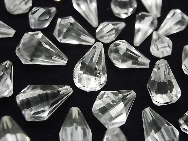 [Video]High Quality Crystal AAA Half Drilled Hole Rough Faceted Drop 3pcs