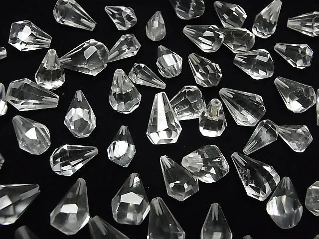 [Video]High Quality Crystal AAA Half Drilled Hole Rough Faceted Drop 3pcs