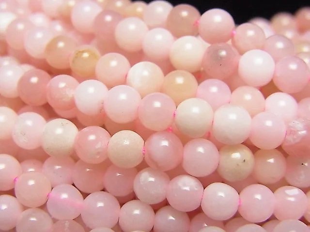 [Video] Pink Opal AA++ Round 4mm 1strand beads (aprx.15inch/37cm)