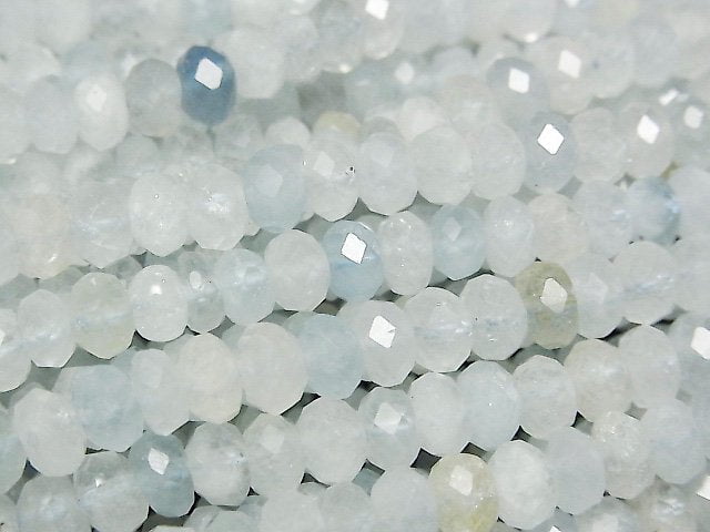 Aquamarine, Roundel Gemstone Beads