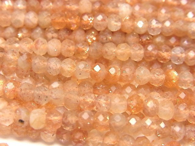 Roundel, Sunstone Gemstone Beads