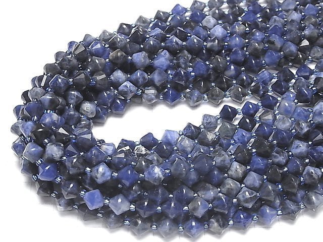 [Video] High Quality! Sodalite AA+ Abacus Cut 8x8x8mm 1strand beads (aprx.15inch / 36cm)