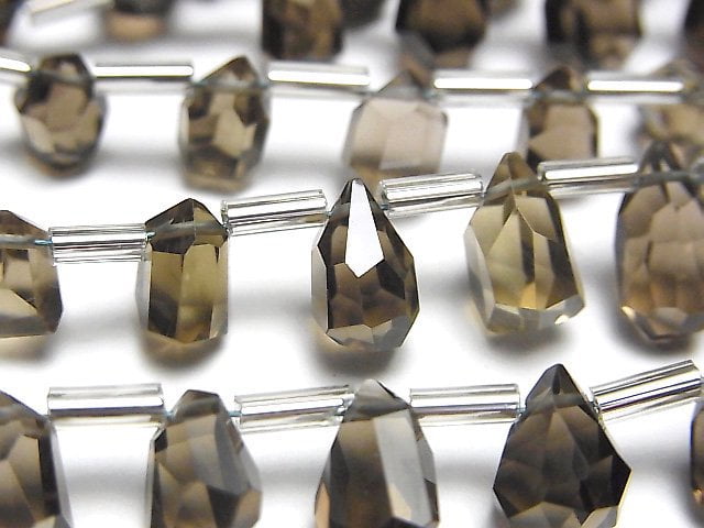 Drop, Faceted Briolette, Smoky Quartz Gemstone Beads