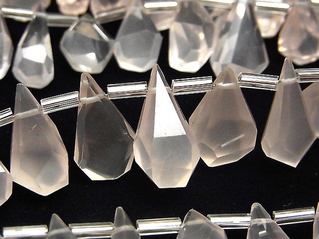 Drop, Faceted Briolette, Rose Quartz Gemstone Beads